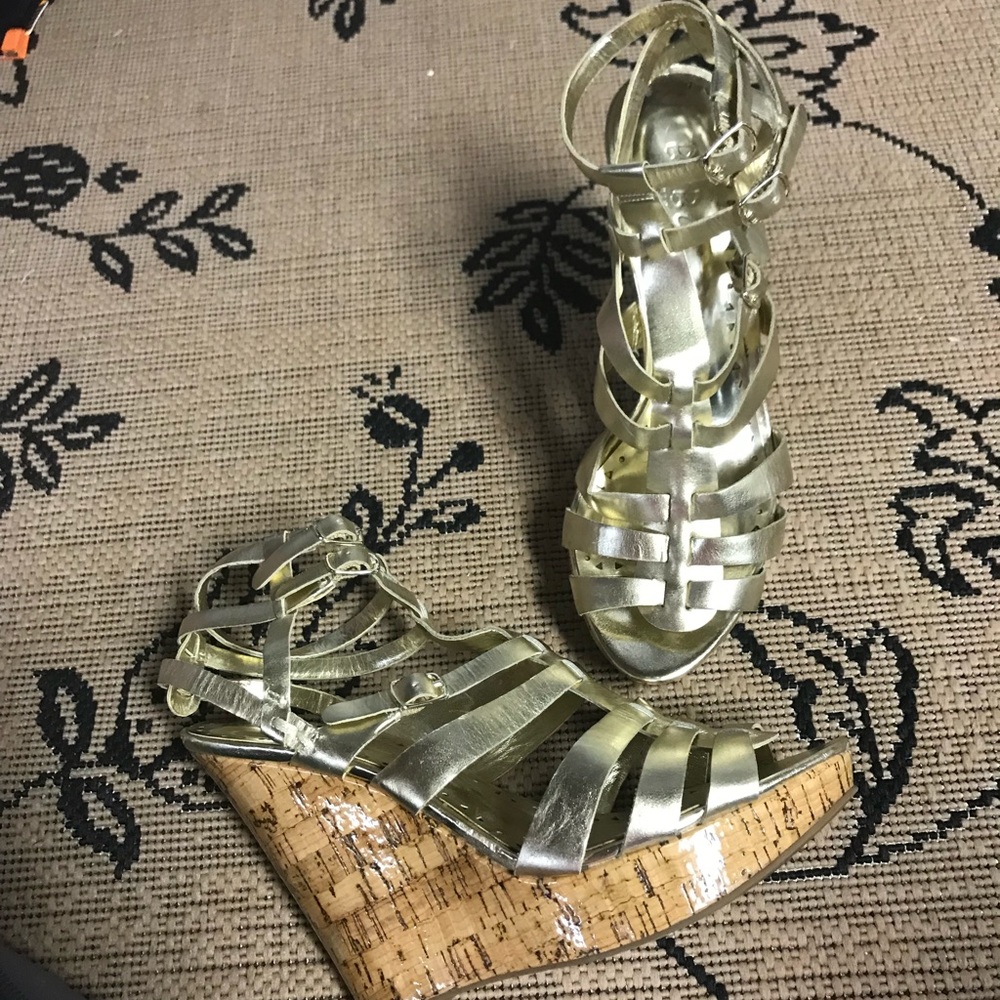 BCBG Gold Sandals / Wedges